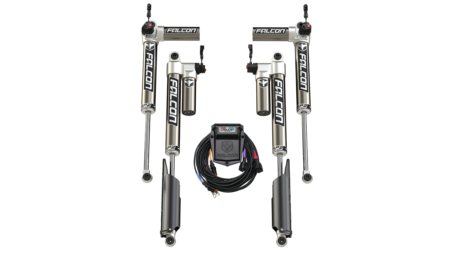 Jeep Gladiator Falcon SP2 3.5 eAdjust Piggyback Shock Kit 23 inch Lift Big Island Offroad