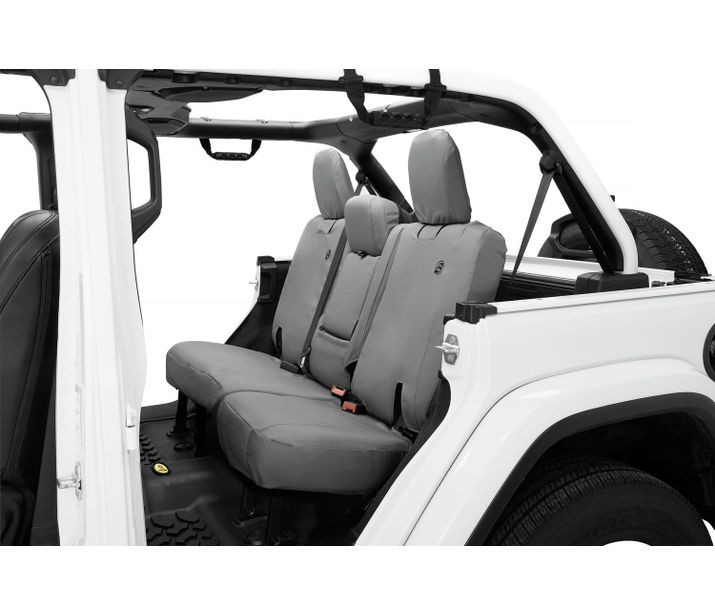 Jeep JL Seat Covers Rear Bench Without Fold Down Arm Rest 1920 Jeep Wrangler JL 4 Door Charcaol