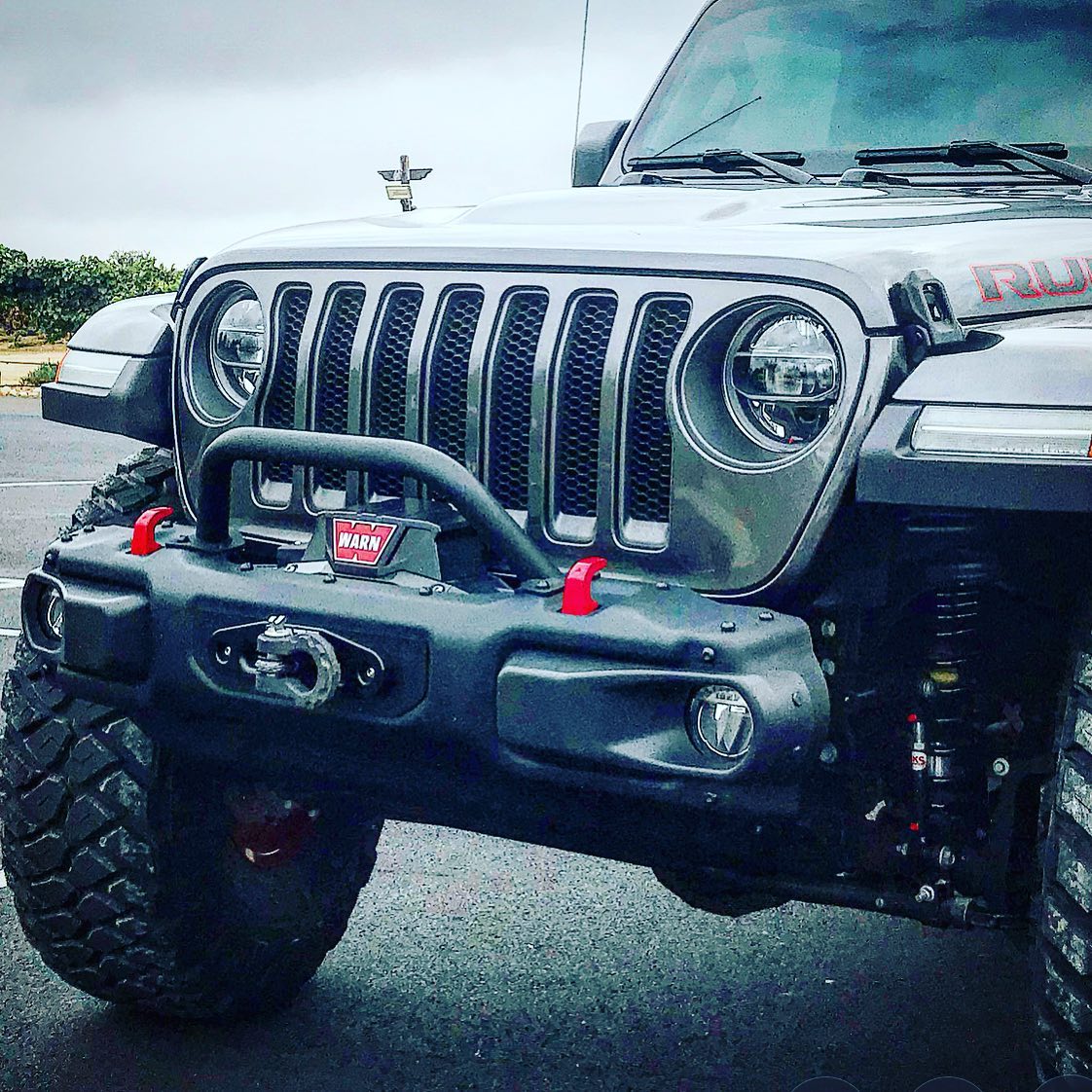 Jeep JL/Gladiator Rubicon Skinny Bumper 2Point Hoop Powdercoat American Trail Products Big