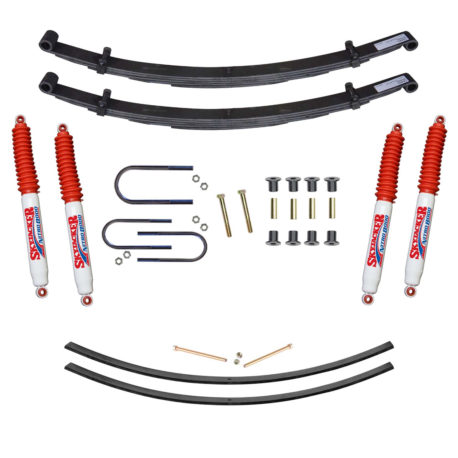 Suspension Lift Kit w/Shock Nitro Shocks 4 Inch Lift Incl. Front Leaf ...