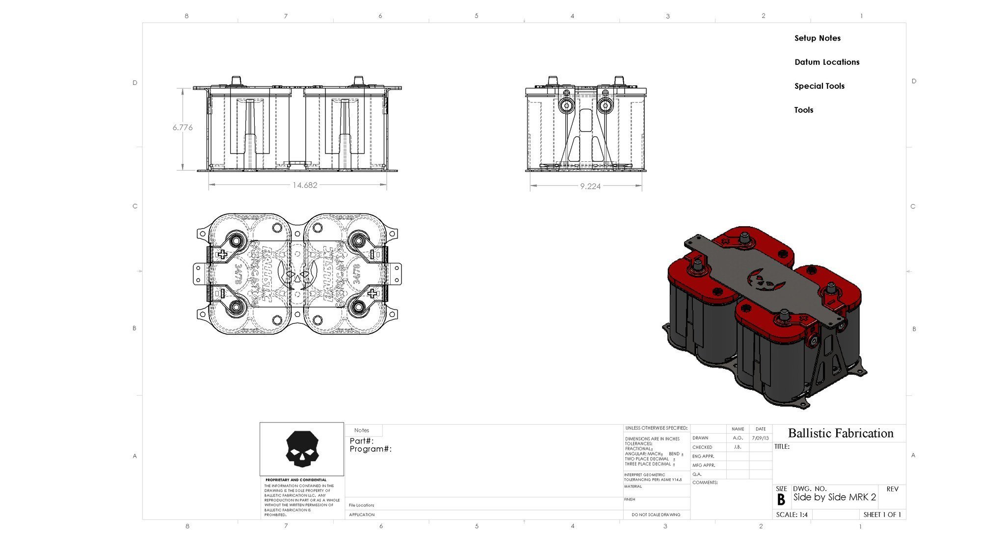 Ballistic 34/78 Dual Short Optima Battery Box Ballistic Fabrication