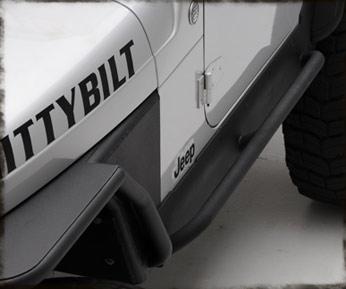 Jeep JK Rock Slider 07-18 Wrangler JK 2/4 Door Atlas XRC Light Texture Black Powdercoat Smittybilt image 2