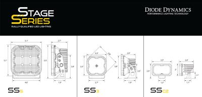 Stage Series Ditch Light Kit for 2022 Toyota Tundra SS3 Pro Diode Dymanics White Combo Diode Dymanics image 6
