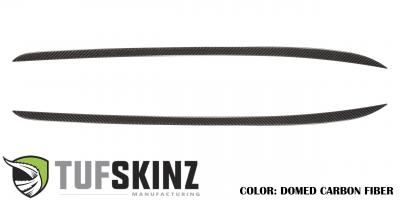 Windshield Trim Accent Kit Fits 15-18 Ford Focus 2 Piece Kit Domed Carbon Fiber Tufskinz image 2